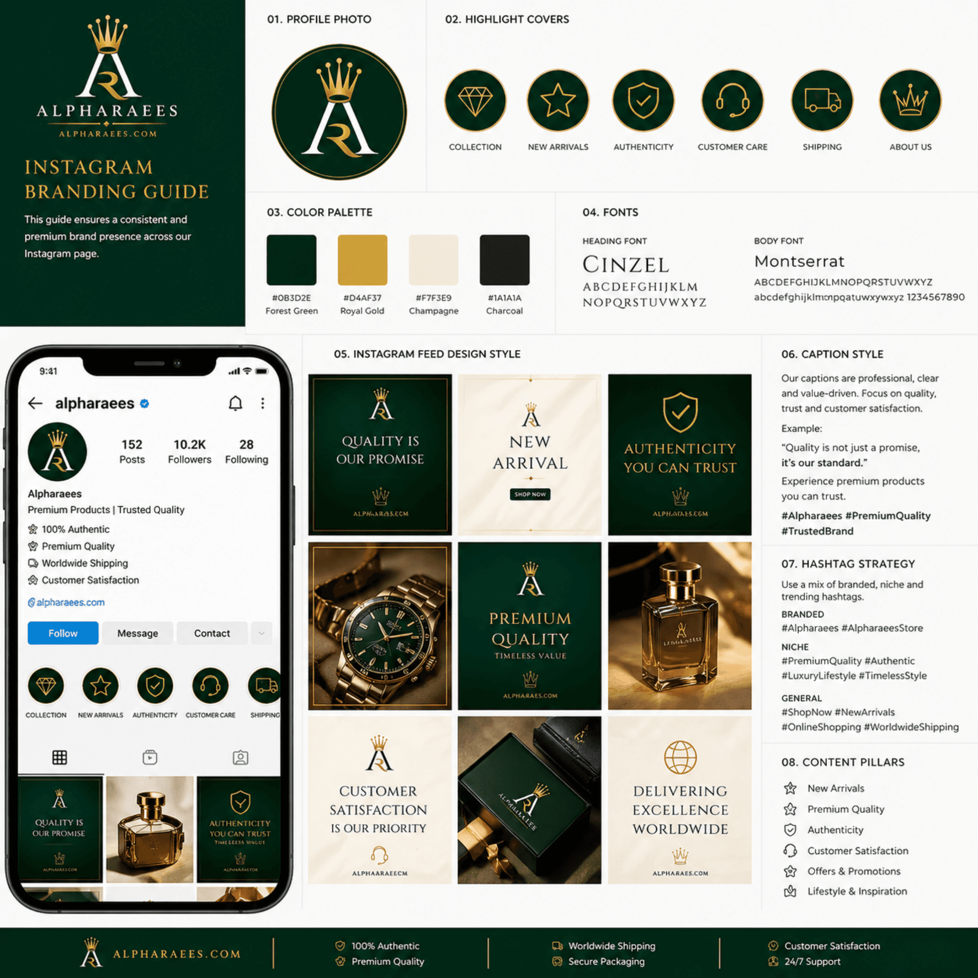 Alpharaees Instagram branding guide
